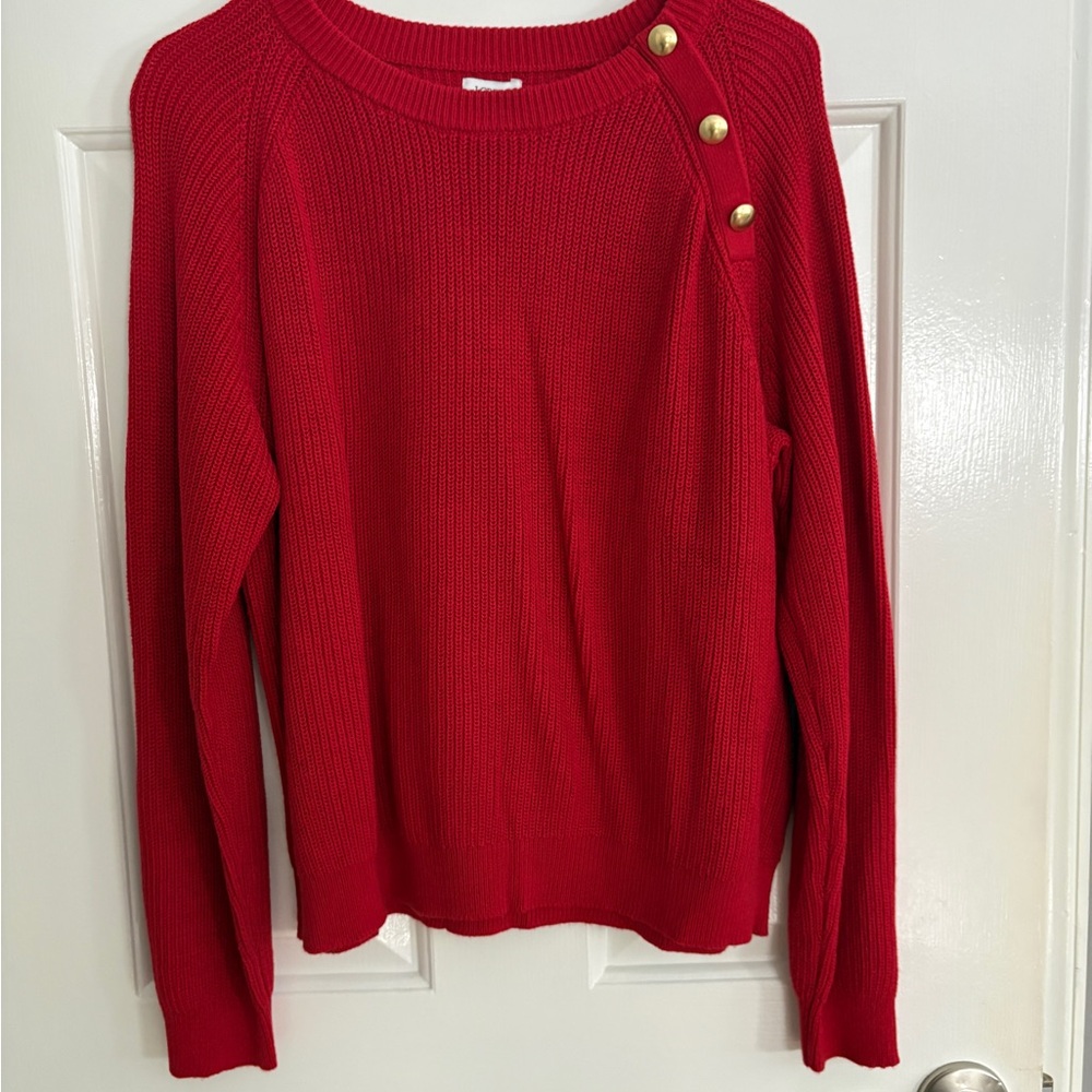 J. Crew Vibrant Red Knit Sweater